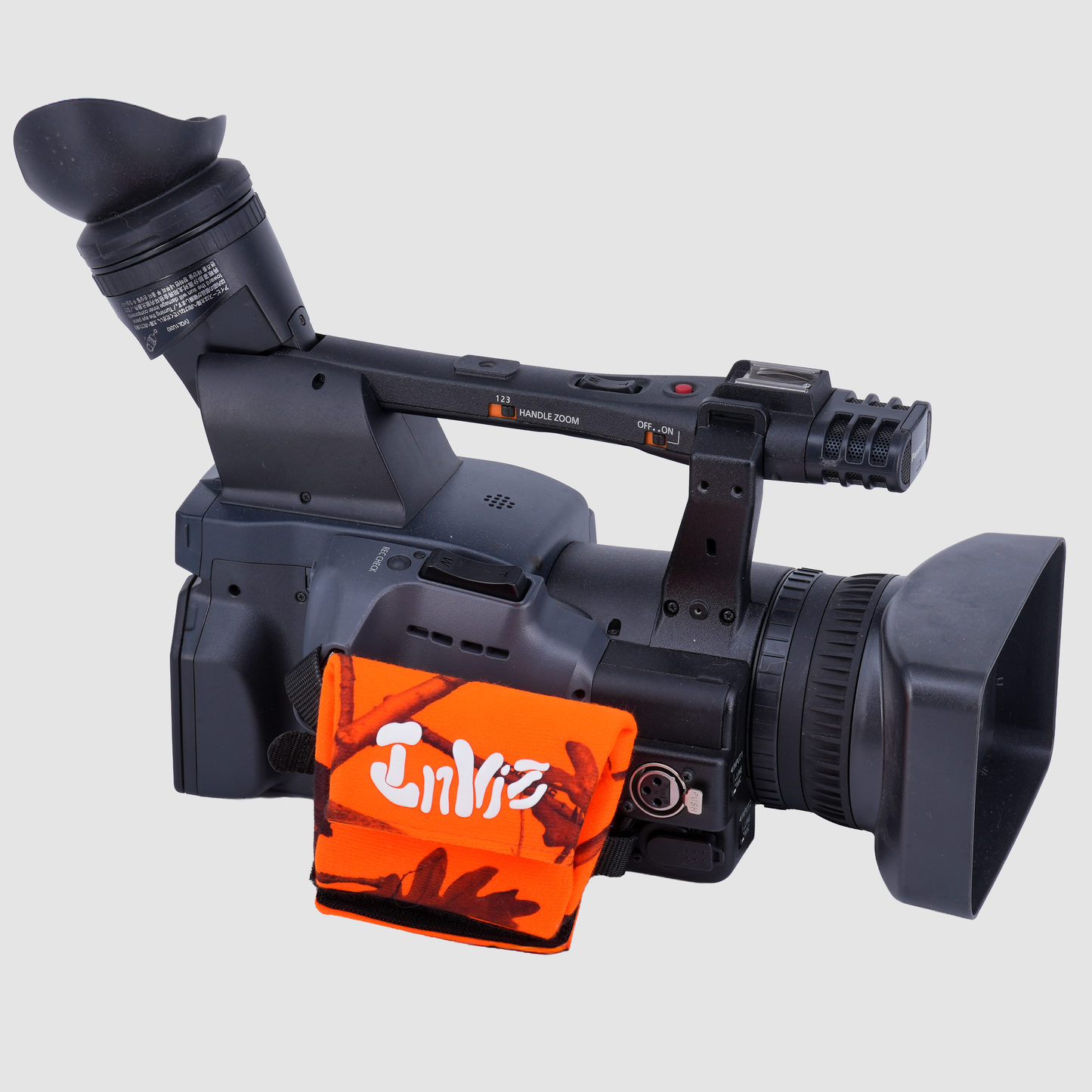 Inviz Orange Camo Hand Strap Add-On Pouch for All Handycam Camcorders
