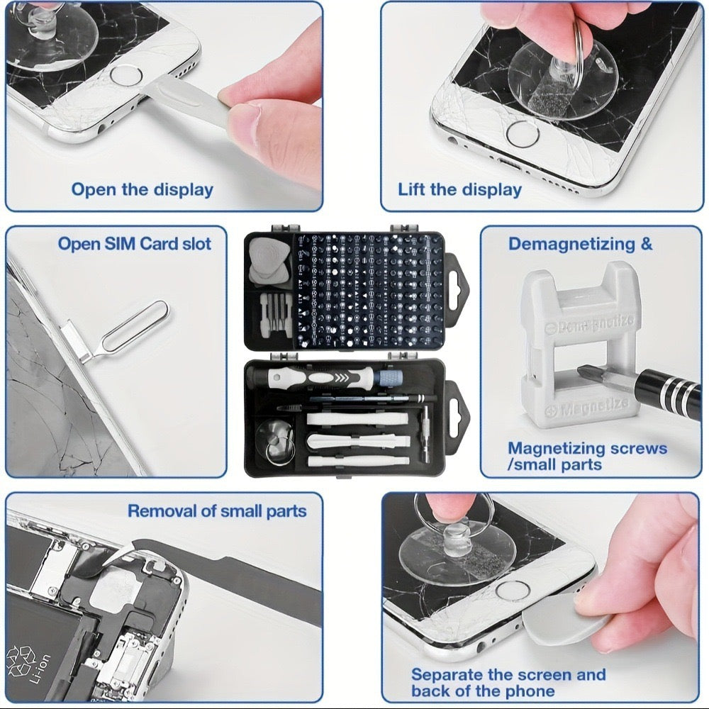 115-in-1 Precision Screwdriver Set – Professional Magnetic Repair Tool Kit for Cameras, Electronics, Phones, Laptops & DIY Projects