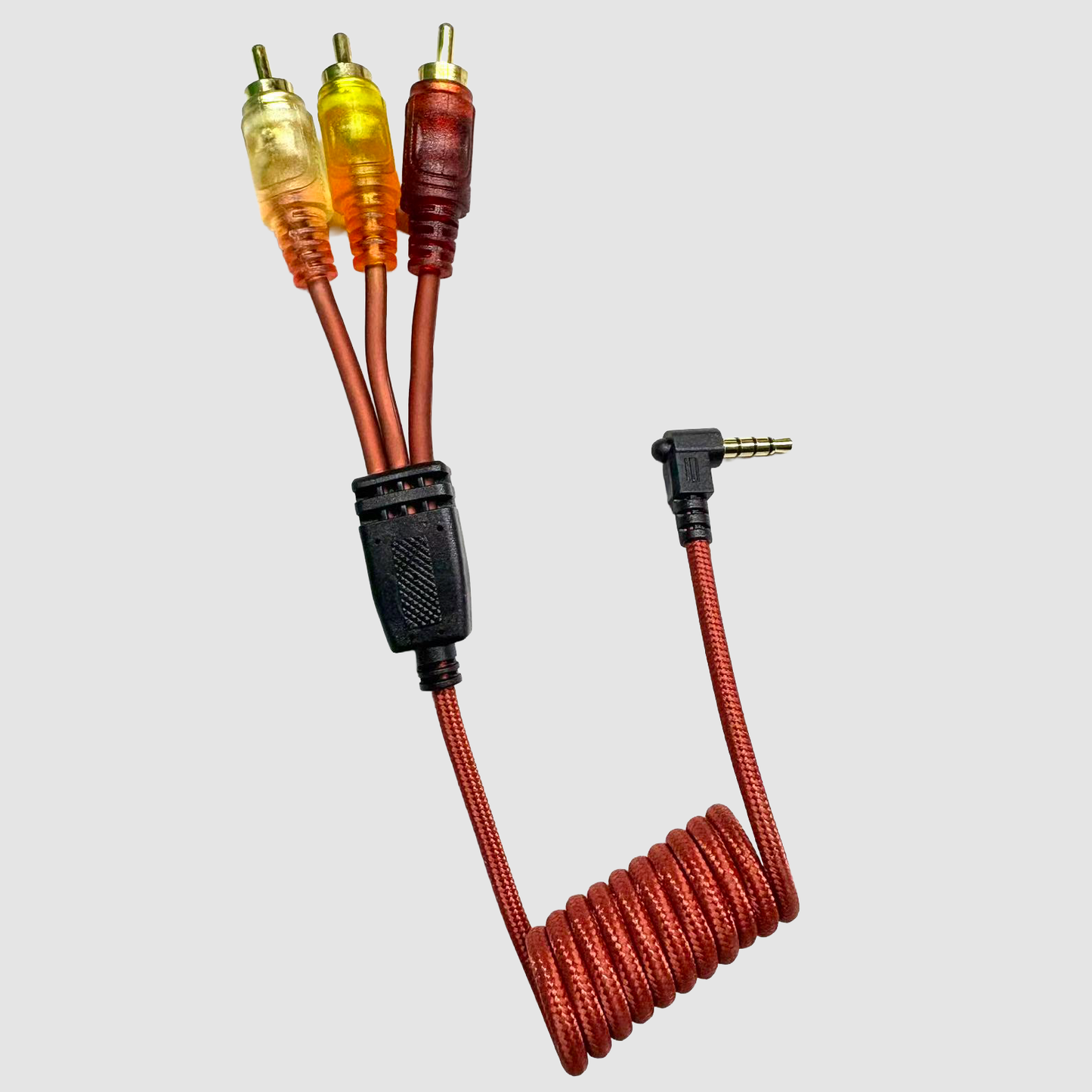 Inviz Clear AV 3-RCA to 3.5mm Braided Cable for DV Camcorders Transparent Plug Video Output Cable
