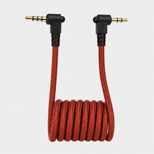 Red Inviz 3.5mm to 3.5mm Braided Data Cable for DV Cameras and ImmersionRC PowerPlay Durable Sync Cable