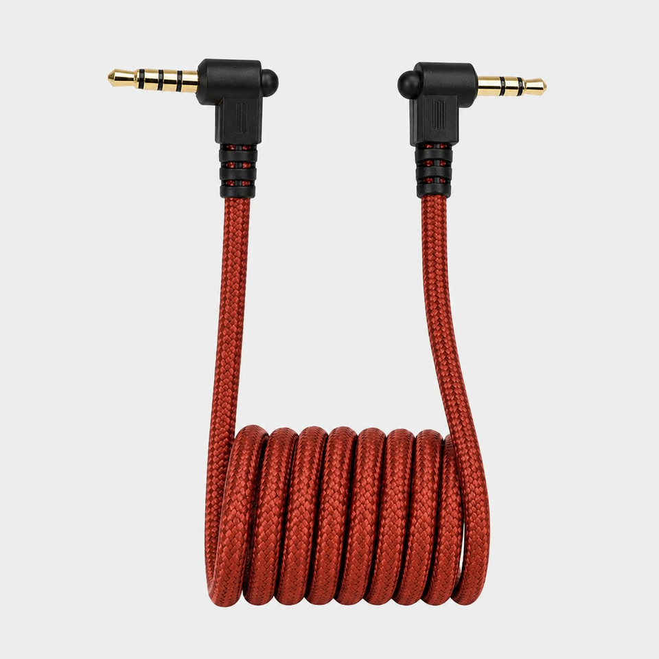 Red Inviz 3.5mm to 3.5mm Braided Data Cable for DV Cameras and ImmersionRC PowerPlay Durable Sync Cable