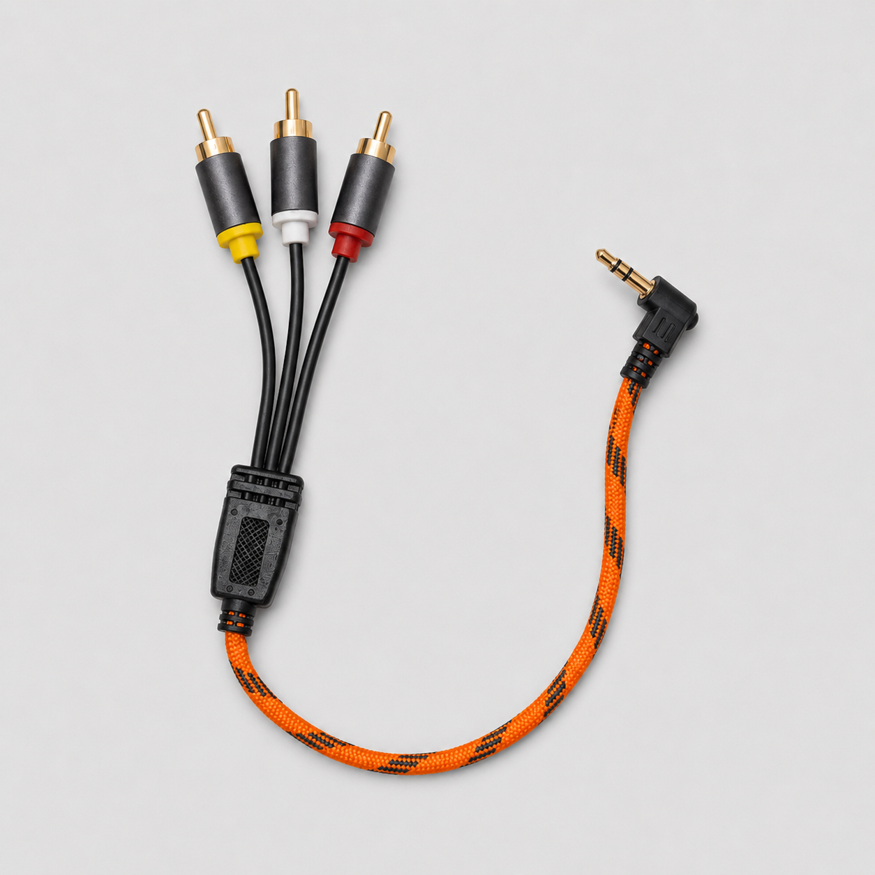 Orange 3.5mm AV Out to 3 RCA Tapeless Recording Cable for Tape Camcorders