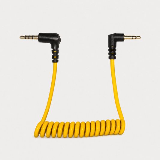 INVIZ Yellow Coiled 3.5mm AV Cable for ImmersionRC PowerPlay DVR