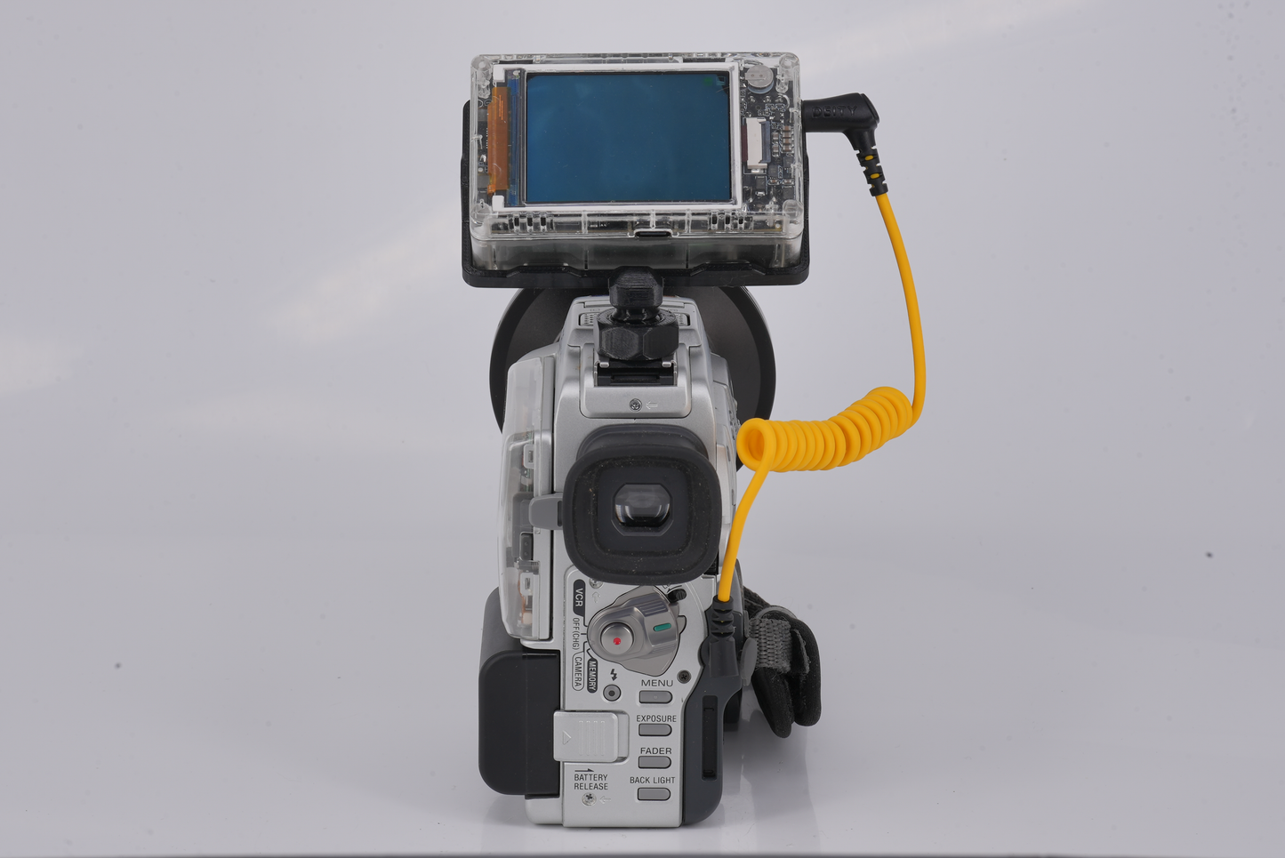 Yellow Inviz 3.5mm to 3.5mm Spring Data Cable for DV Cameras with Immersion RC PowerPlay Stretchable Coiled Sync Cable