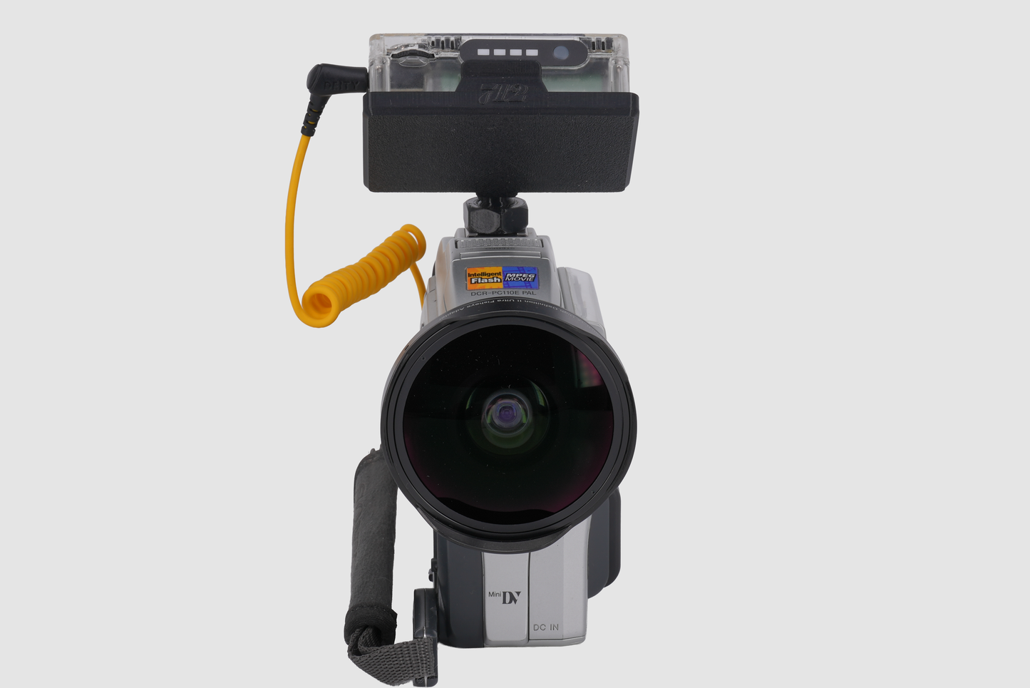 Yellow Inviz 3.5mm to 3.5mm Spring Data Cable for DV Cameras with Immersion RC PowerPlay Stretchable Coiled Sync Cable