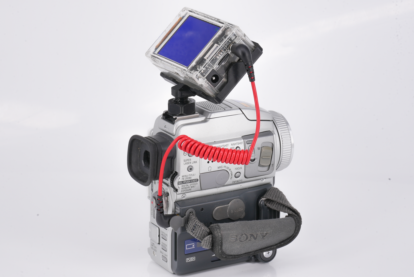 Red Inviz 3.5mm to 3.5mm Spring Data Cable for DV Cameras with Immersion RC PowerPlay Stretchable Coiled Sync Cable