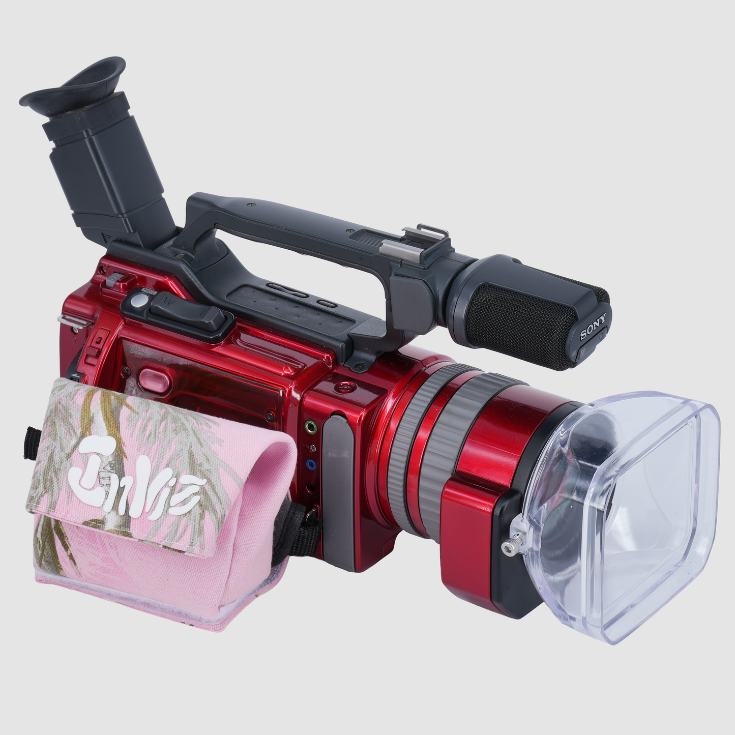 Inviz Pink Camo Hand Strap Add-On Pouch for All Handycam Camcorders