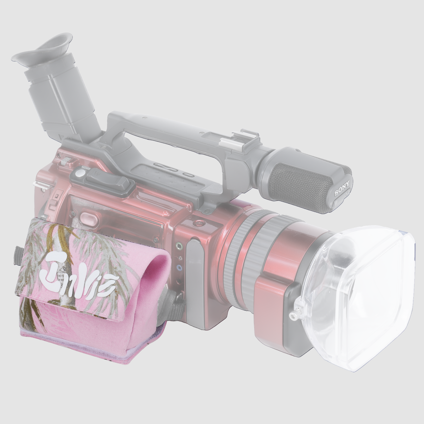 Inviz Pink Camo Hand Strap Add-On Pouch for All Handycam Camcorders