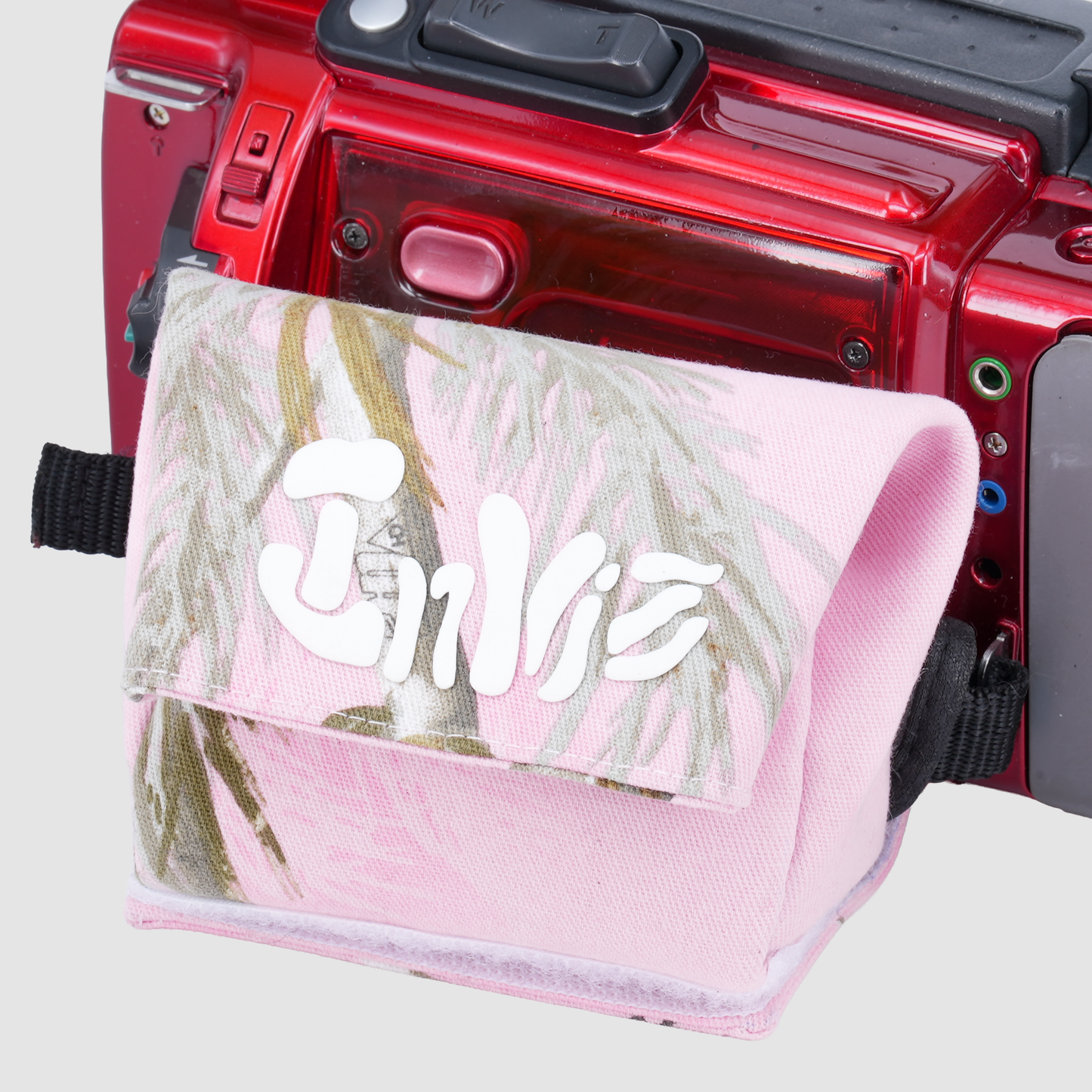Inviz Pink Camo Hand Strap Add-On Pouch for All Handycam Camcorders