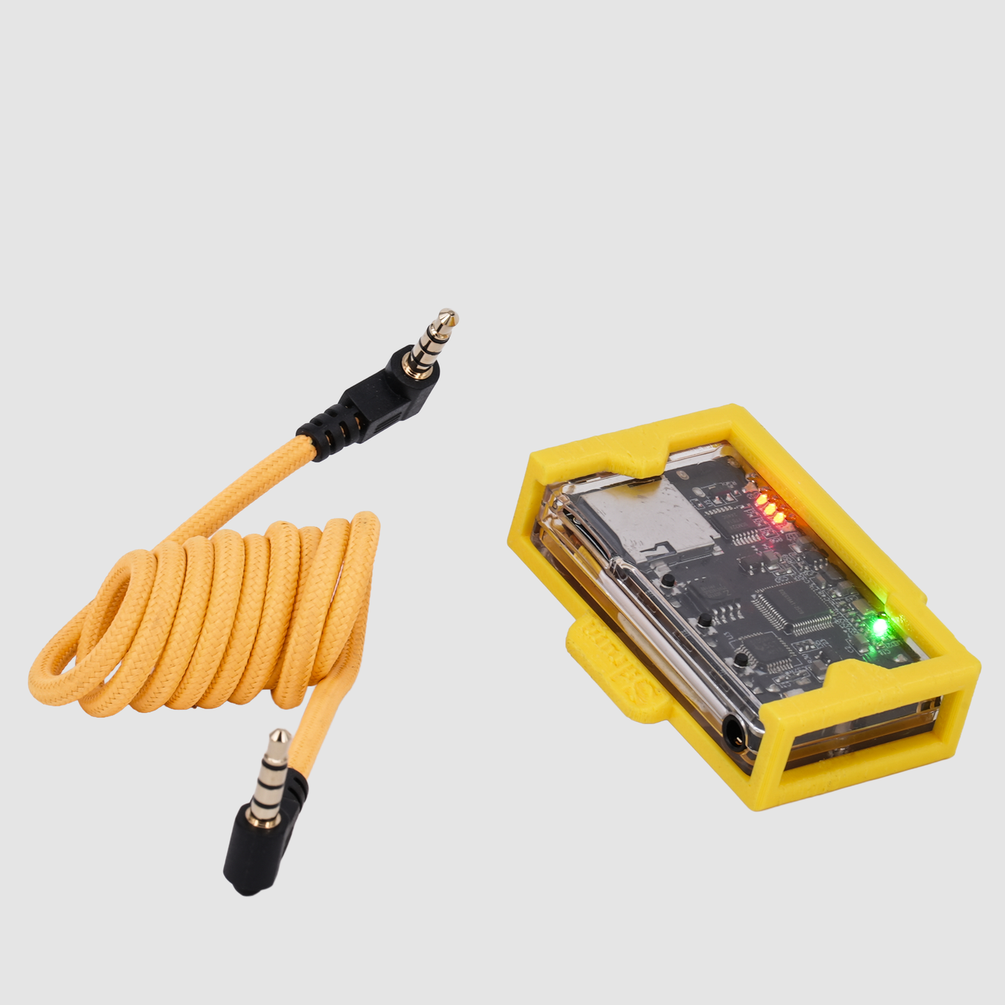 Inviz Yellow Cold Shoe Mount for Mini DVR – 3D Printed Mounting Bracket