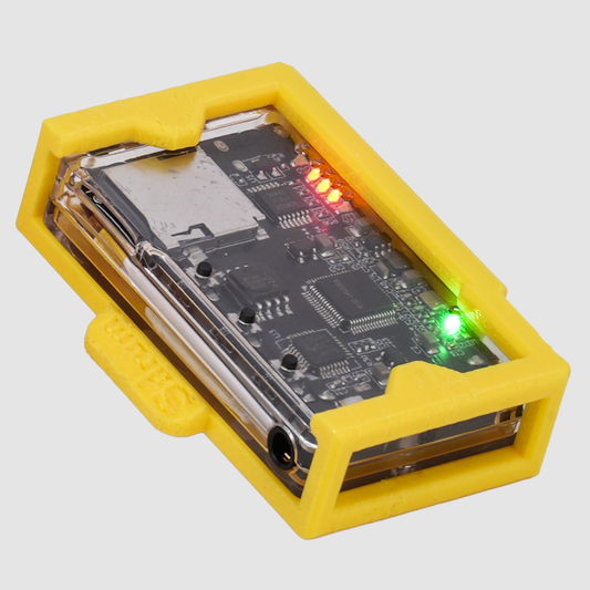 Inviz Yellow Cold Shoe Mount for Mini DVR – 3D Printed Mounting Bracket