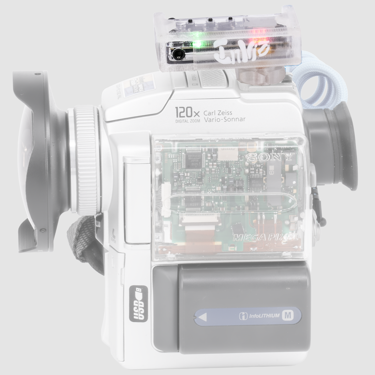 Inviz Semi-Clear Cold Shoe Mount for Mini DVR – 3D Printed Mounting Bracket