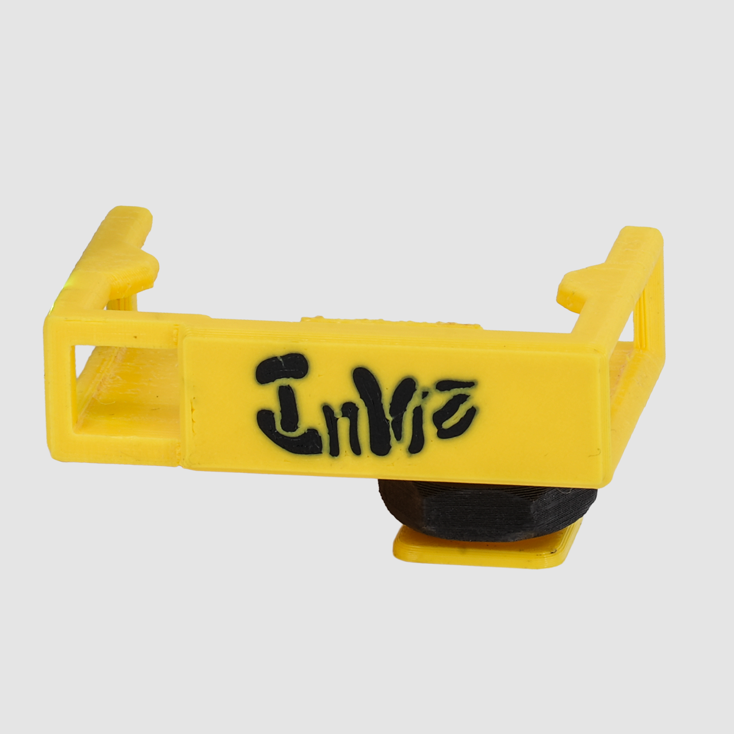 Inviz Yellow Cold Shoe Mount for Mini DVR – 3D Printed Mounting Bracket