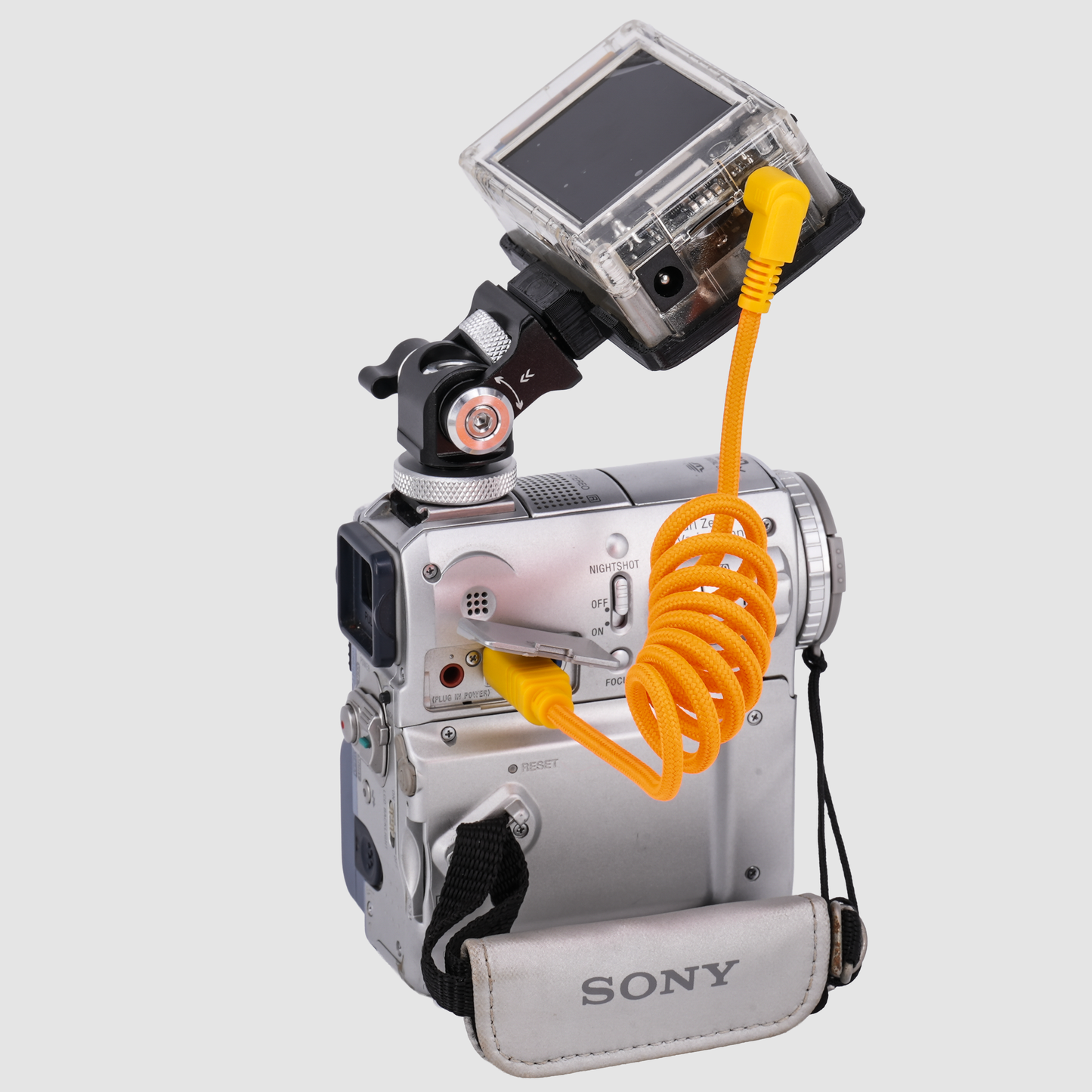 Orange 3.5mm to 10-Pin AV Data Cable for Sony DV Camcorders & ImmersionRC PowerPlay – High Visibility Sync Cable