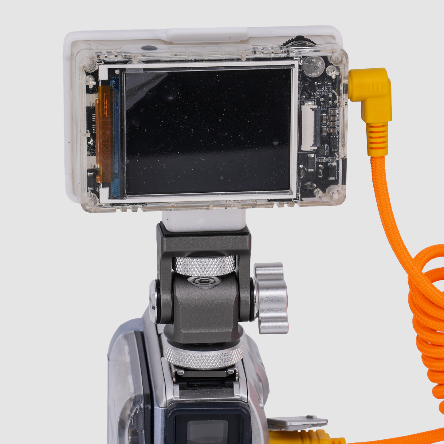 Inviz White Bottom-Port Metal Snail Gimbal Mount for ImmersionRC PowerPlay RC DVR