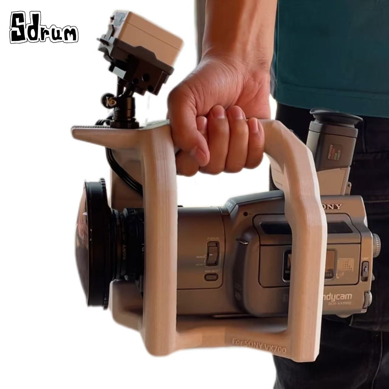 3D Printed Handle Grip For Sony VX700 – Custom Low-Angle Skate Filming rig