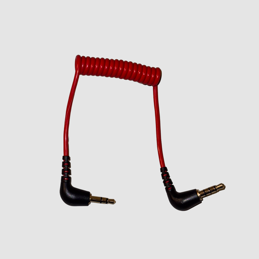 Red Inviz 3.5mm to 3.5mm Spring Data Cable for DV Cameras with Immersion RC PowerPlay Stretchable Coiled Sync Cable