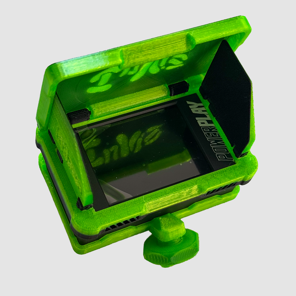 INVIZ Green PowerPlay RC Flip-Out Screen Hood – Clean Vision Sunshade for ImmersionRC DVR