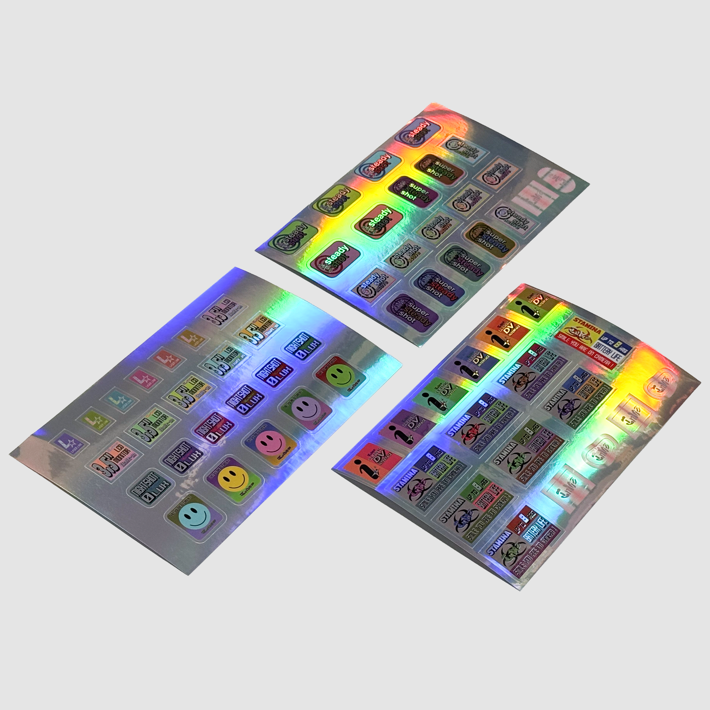Inviz Handycam Sticker Pack (3-Pack) – Holographic Artist Edition for DV Cameras