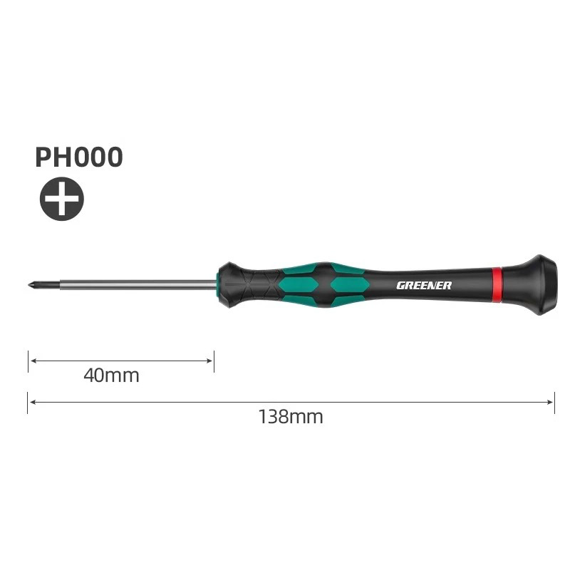 Inviz PH000 Precision Screwdriver (40mm) – S2 Steel / Magnetic / High-Torque / Rotating Cap