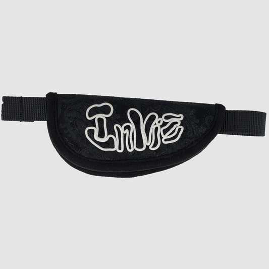 Inviz Black Paisley Jacquard Hand Strap with Cut-Out White Logo for Sony DV Camcorders
