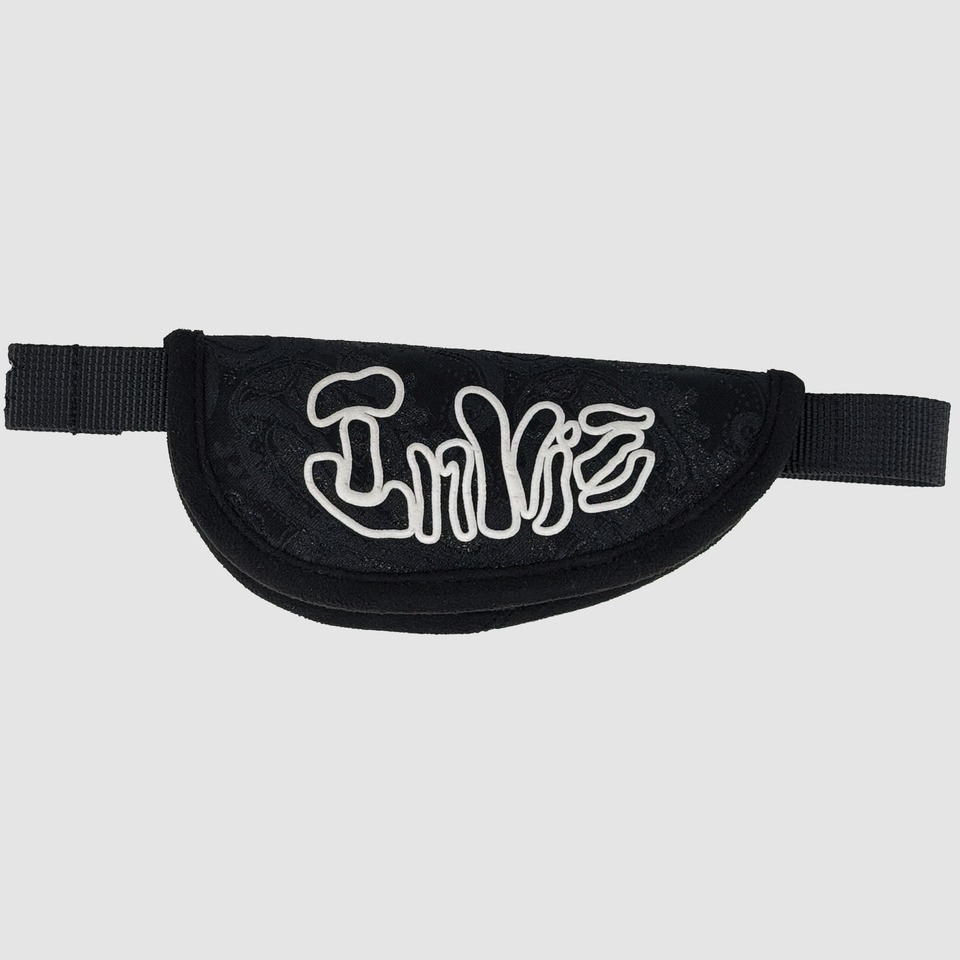 Inviz Black Paisley Jacquard Hand Strap with Cut-Out White Logo for Sony DV Camcorders