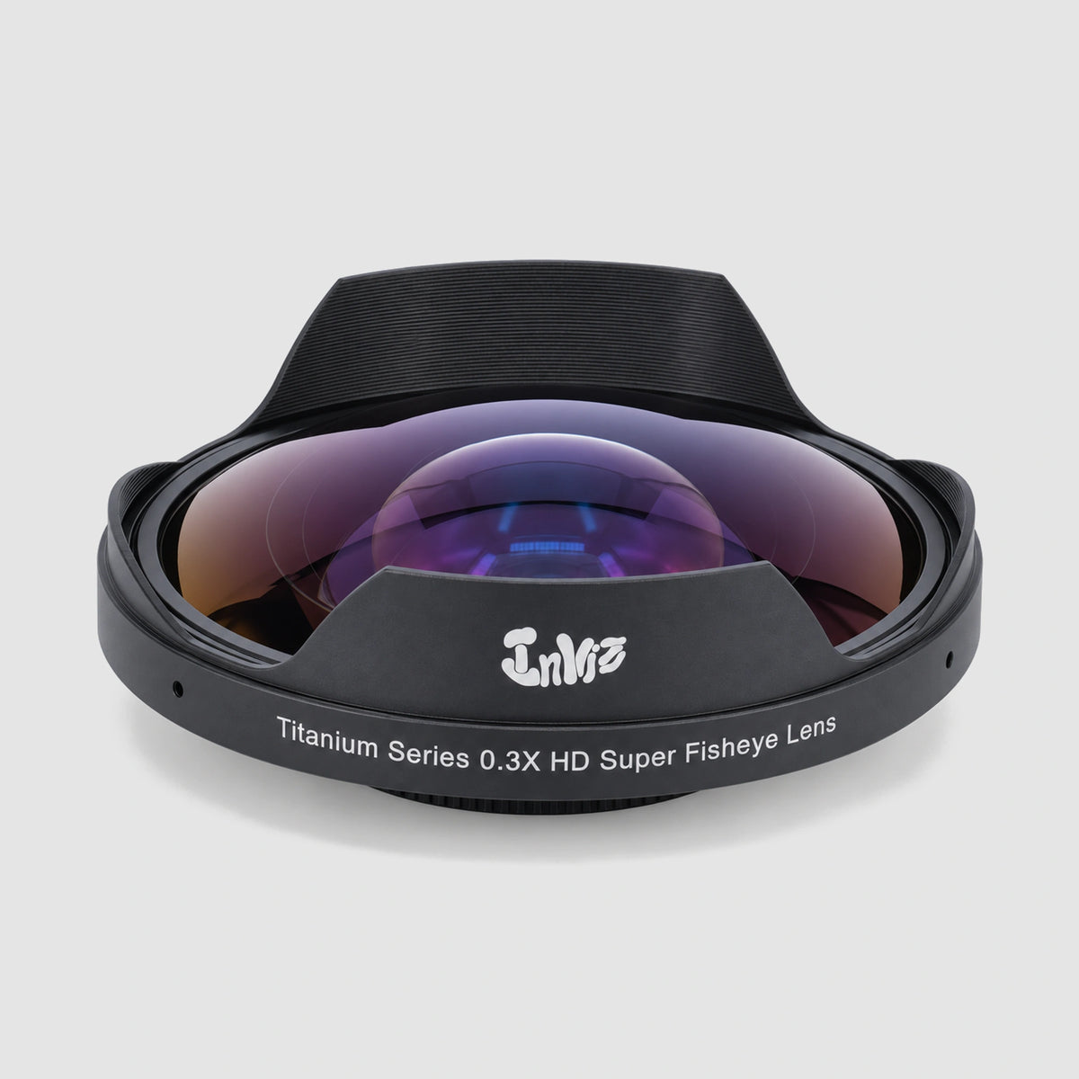 INVIZ Titanium Series 0.3X HD Super Fisheye Lens, front glass view